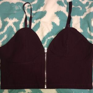 Maroon Crop zip up